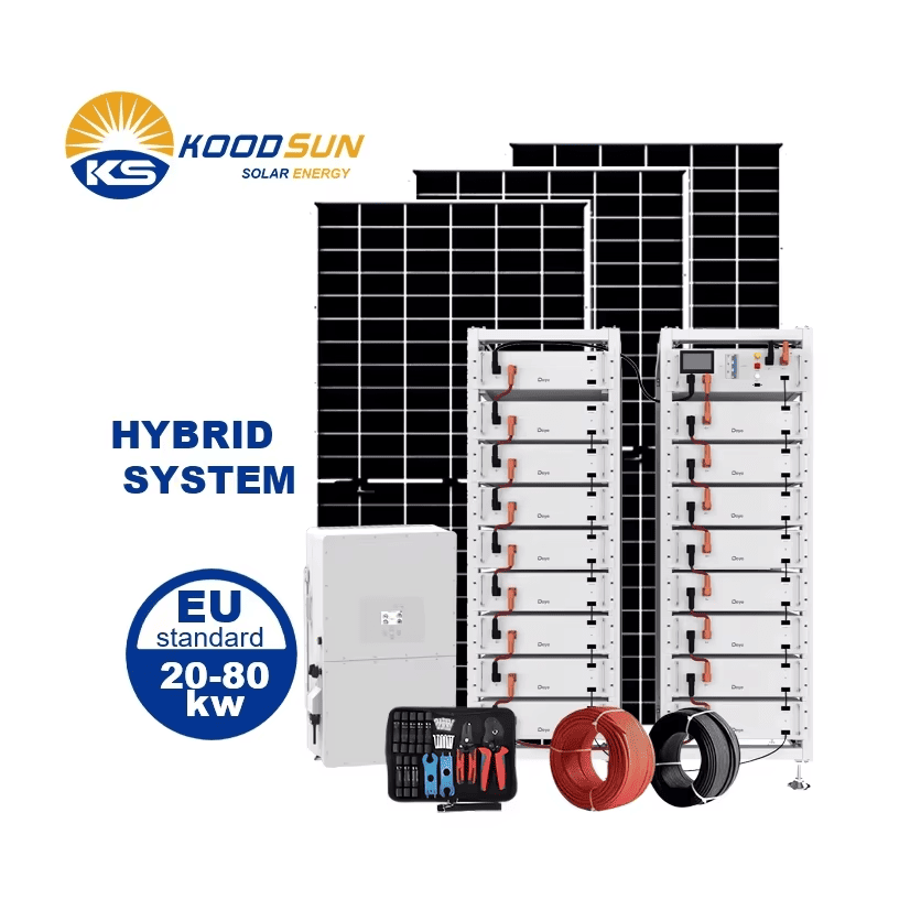 50Kw 60Kw 80Kw Hybrid Solar System Solar Energy System for Manufacturing Plants & Large Facilities Off/On Grid Solar System -Koodsun